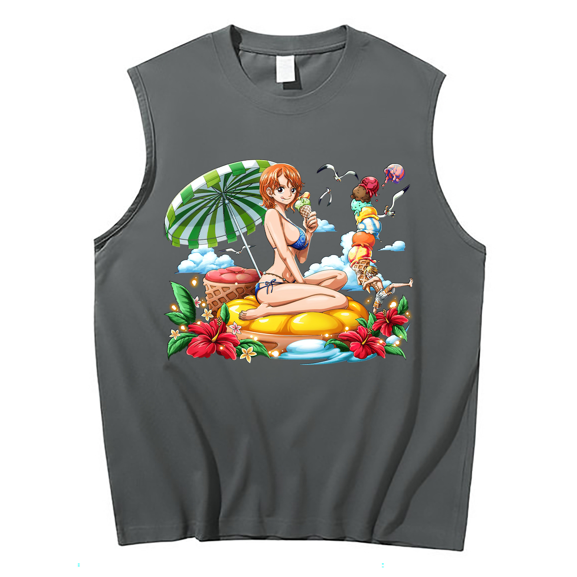 ワンピース ナミ ONE PIECE Nami コットン100％タンクトップ（フロントプリント）